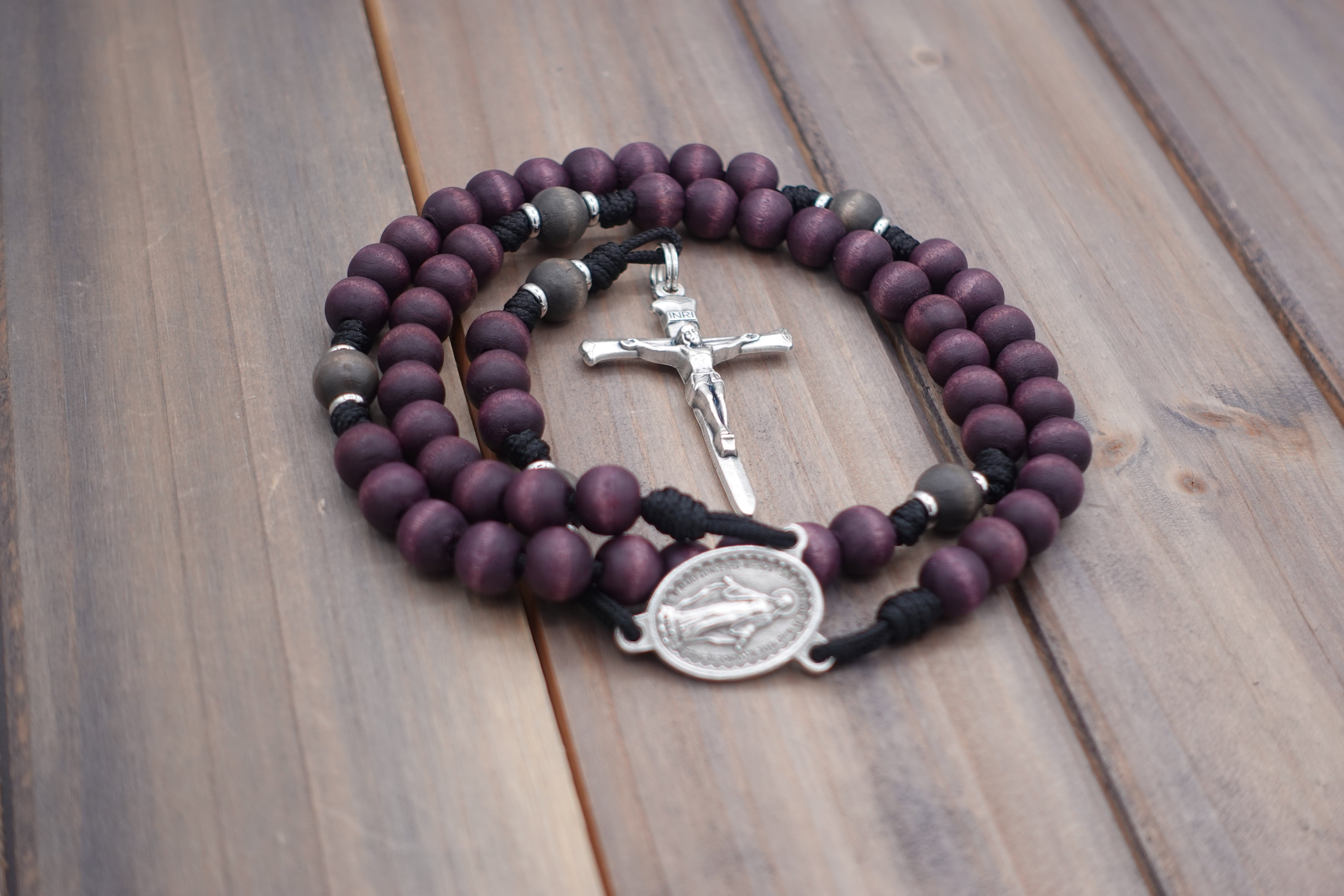 Rugged Rosaries - Black Paracord Rosary for Catholic Men