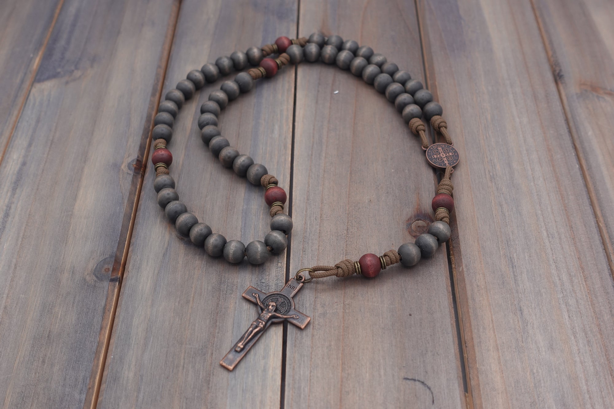 Logos Catholic Rosary - Durable Wooden Rosary for Men