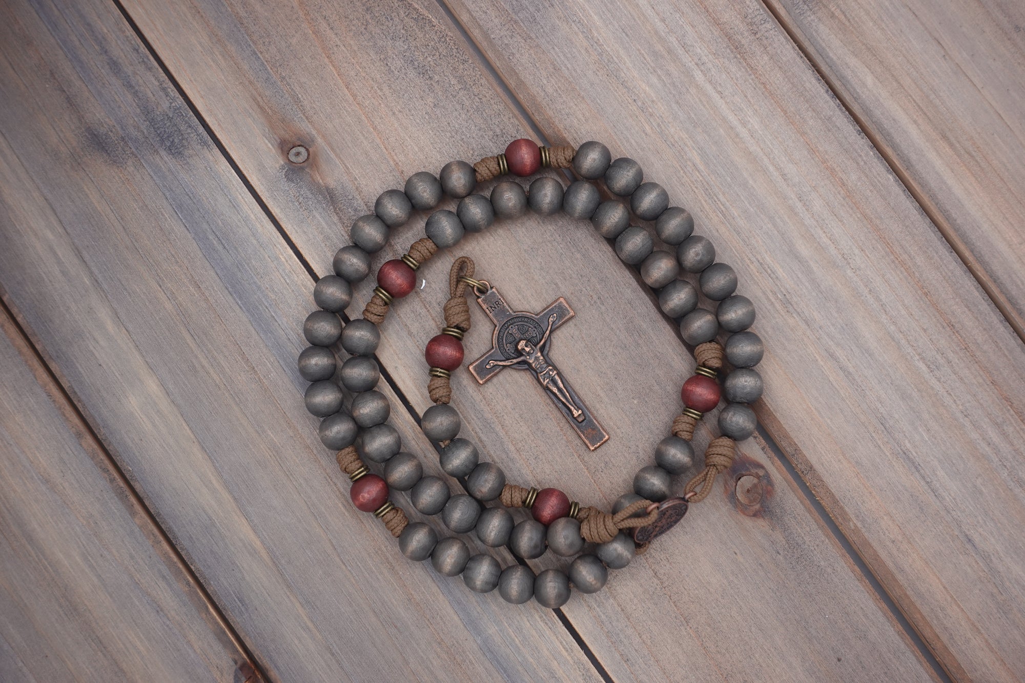 Logos Catholic Rosary - Durable Wooden Rosary for Men