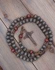 Logos Catholic Rosary - Durable Wooden Rosary for Men