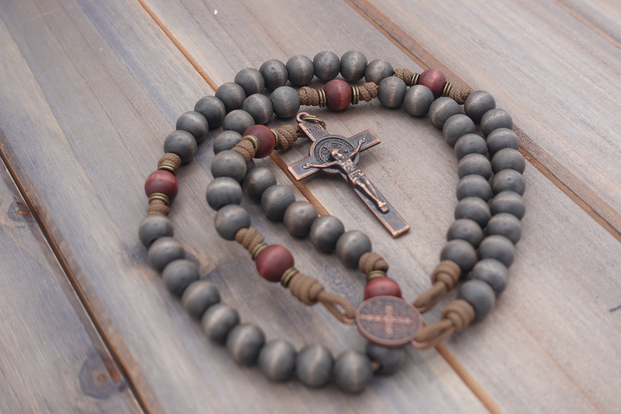 Logos Catholic Rosary - Durable Wooden Rosary for Men