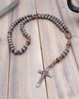 Logos Catholic Rosary - Durable Wooden Rosary for Men