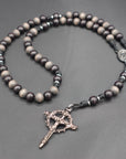 Memento Mori Paracord Rosary - Black Rosary for Men