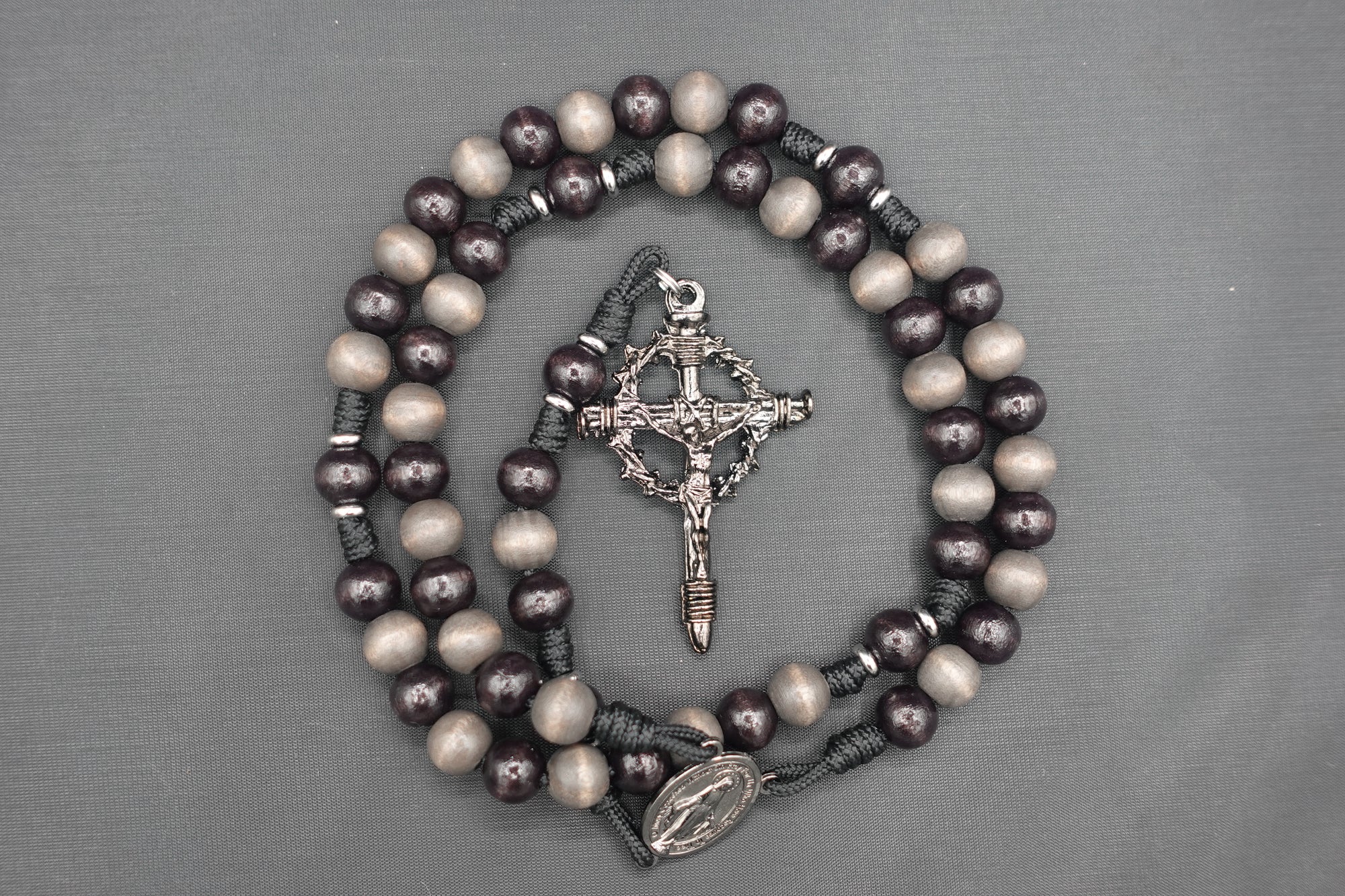 Memento Mori Paracord Rosary - Black Rosary for Men