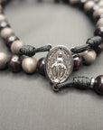 Memento Mori Paracord Rosary - Black Rosary for Men