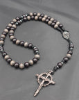 Memento Mori Paracord Rosary - Black Rosary for Men